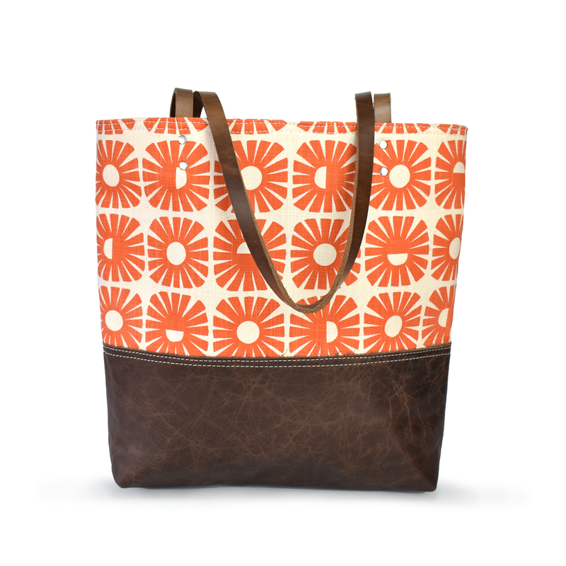 Urban Tote in Sunshine Persimmon and Distressed Leather