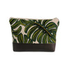 Cosmetic Clutch in Tropical Leaf Linen