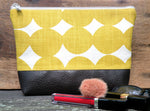Cosmetic Clutch in Yellow Dots-Red Staggerwing