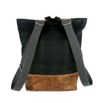 Backpack in Blackwatch Plaid Waxed Canvas