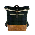 Backpack in Blackwatch Plaid Waxed Canvas