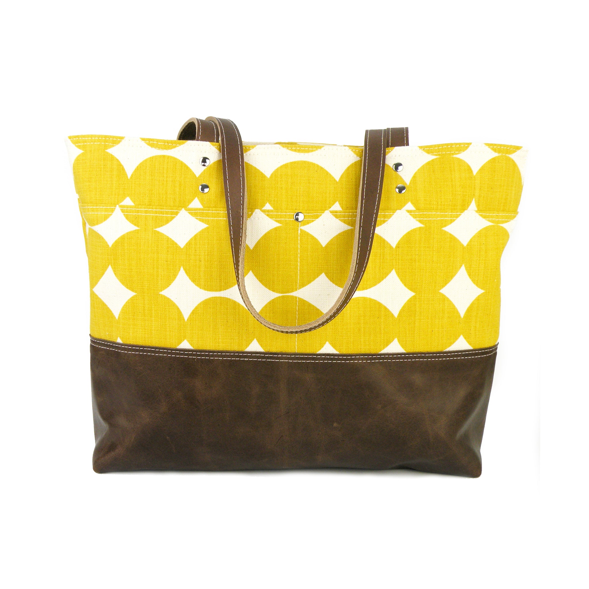 Red Staggerwing Carryall Tote in Mustard Dot Canvas – Red Staggerwing
