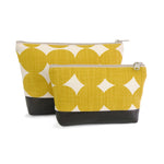 Cosmetic Clutch in Yellow Dots
