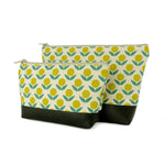 Cosmetic Clutch in Yellow Floral