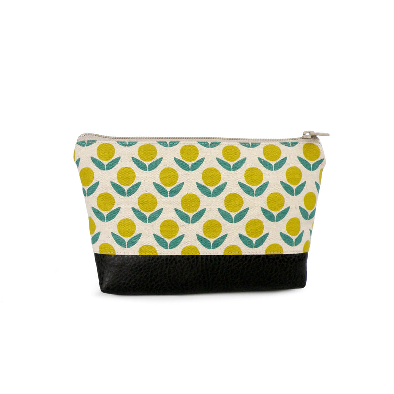 Cosmetic Clutch in Yellow Floral