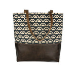 Urban Tote in Navy Scallops and Distressed Leather